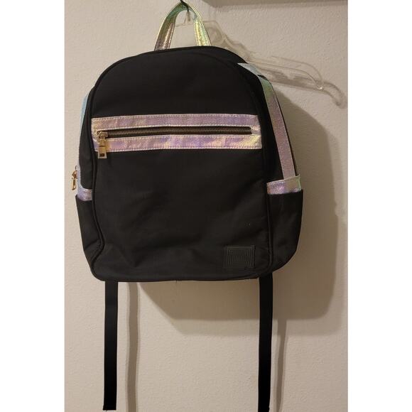 LULAROE Backpack Black Metallic Trim Multi Pockets School Travel Classic - Picture 2 of 8